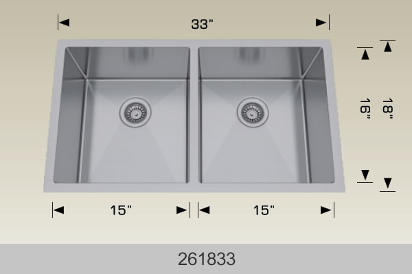 Bosco 261833 33" Stainless Steel Kitchen Sink