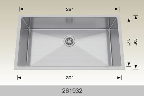 Bosco 261932 32" Stainless Steel Double Bowl Kitchen Sink