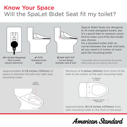 American Standard Advanced Clean 100 SpaLet Bidet Toilet Seat Unit