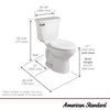 American Standard Cadet® PRO Two-Piece 1.6 gpf/6.0 Lpf Compact Chair Height Elongated Toilet Less Seat