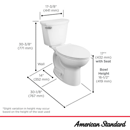 American Standard Cadet® PRO Two-Piece 1.28 gpf/4.8 Lpf Compact Chair Height Elongated 14-Inch Rough Toilet Less Seat
