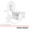 American Standard H2Optimum® Two-Piece 1.1 gpf/4.2 Lpf Standard Height Round Front Toilet Less Seat