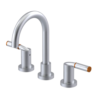 Rubinet Widespread Lav set (less drain) Satin Chrome