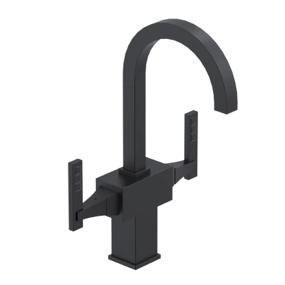 Rubinet Single Hole Dual Handle Lav. Set. (less drain) Matt Black