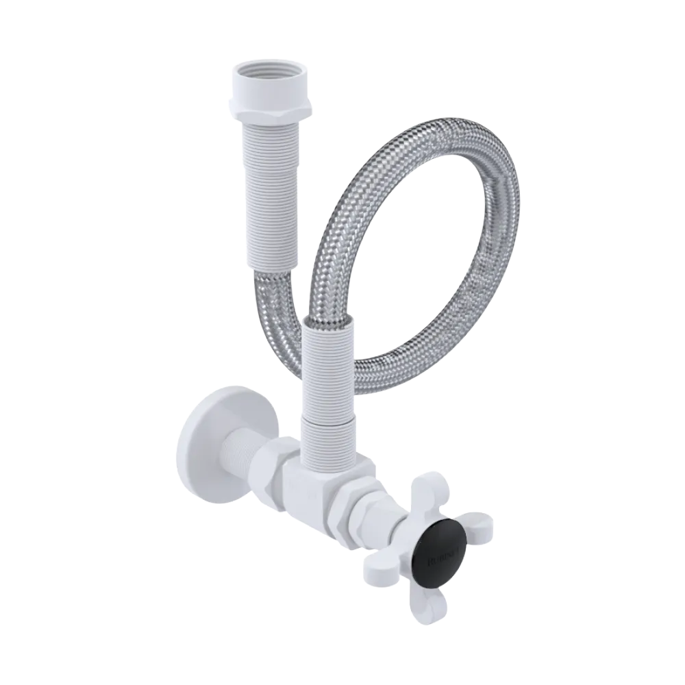 Rubinet Exposed Supply Kit (classic) Matt White