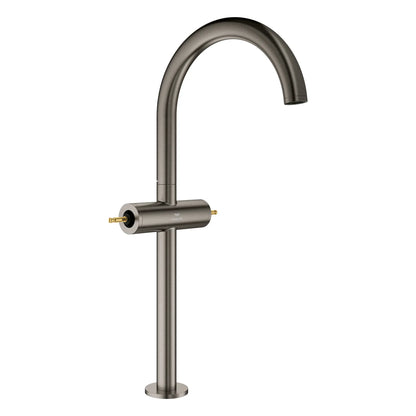 GROHE Atrio New Atrio Single Hole Two-Handle Vessel Sink Faucet without Handles, 1.2 GPM (4.5 L/min) – 21161 Brushed Hard Graphite
