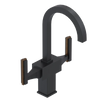 Rubinet Single Hole Dual Handle Lav. Set. (less drain) Matt Black