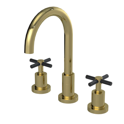 Rubinet Widespread Kitchen Set with LaSalle Spout Natural Brass