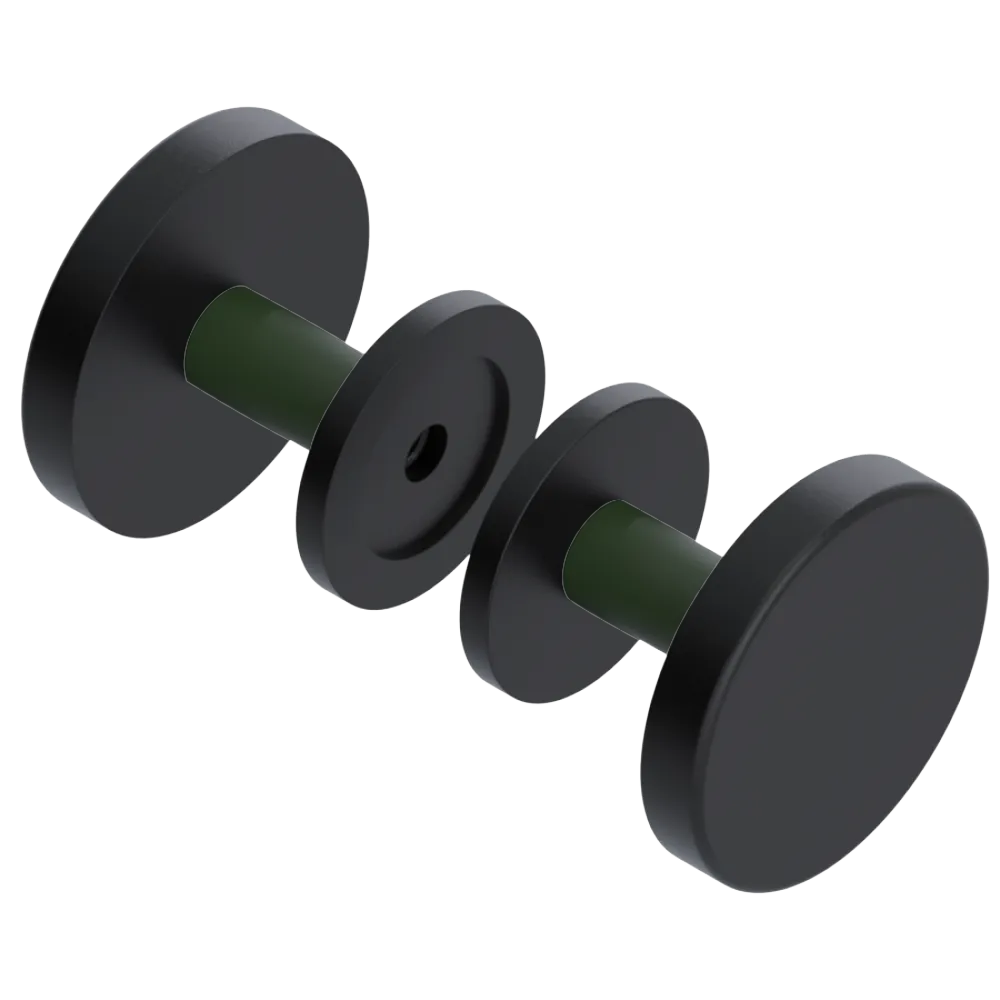 Rubinet Shower Door Knob (set) Matt Black