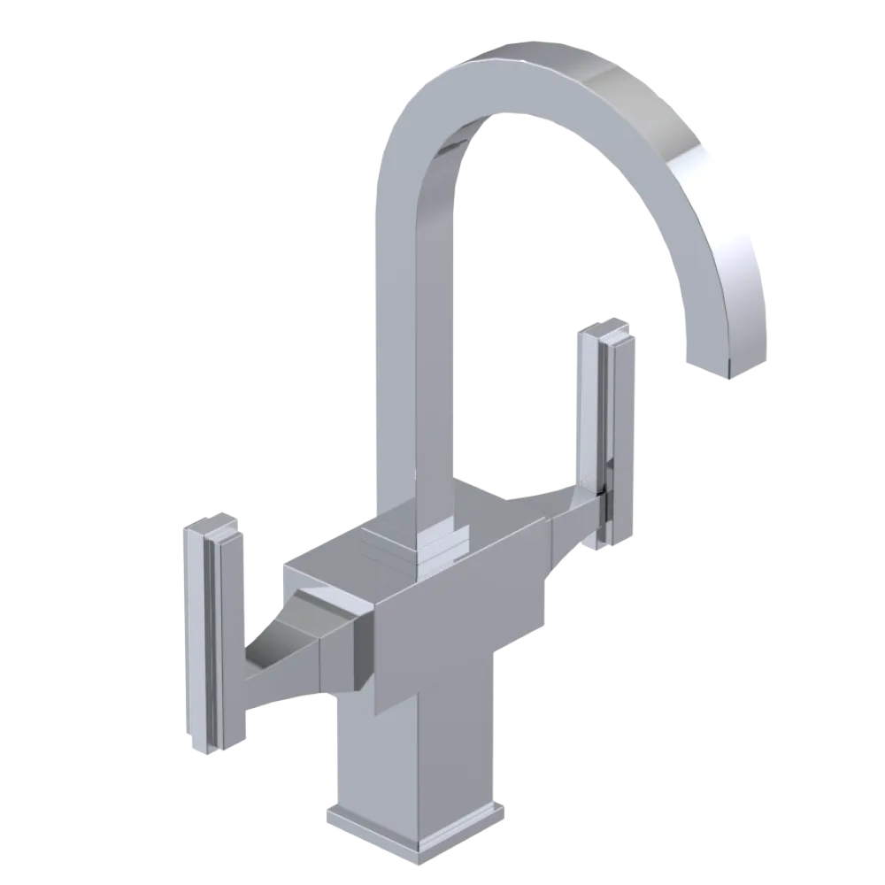 Rubinet Single Hole Dual Handle Lav. Set. (less drain) Chrome