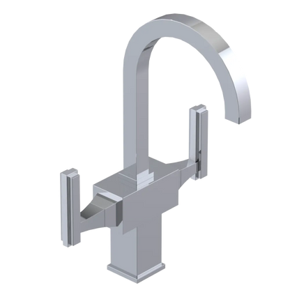 Rubinet Single Hole Dual Handle Lav. Set. (less drain) Chrome