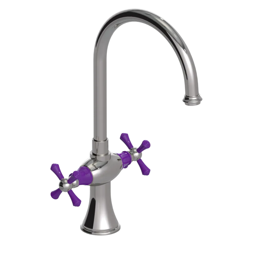 Rubinet Two Handle Single Hole Kitchen Set Polished Nickel