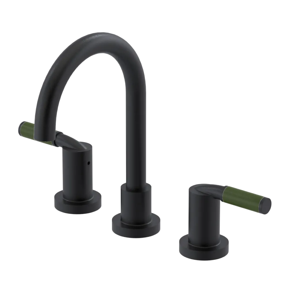 Rubinet Widespread Lav set (less drain) Matt Black