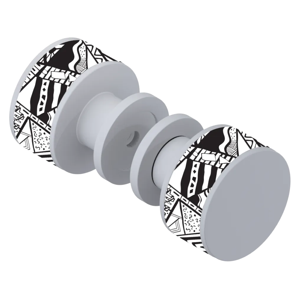 Rubinet Shower Door Knob (set) Matt White