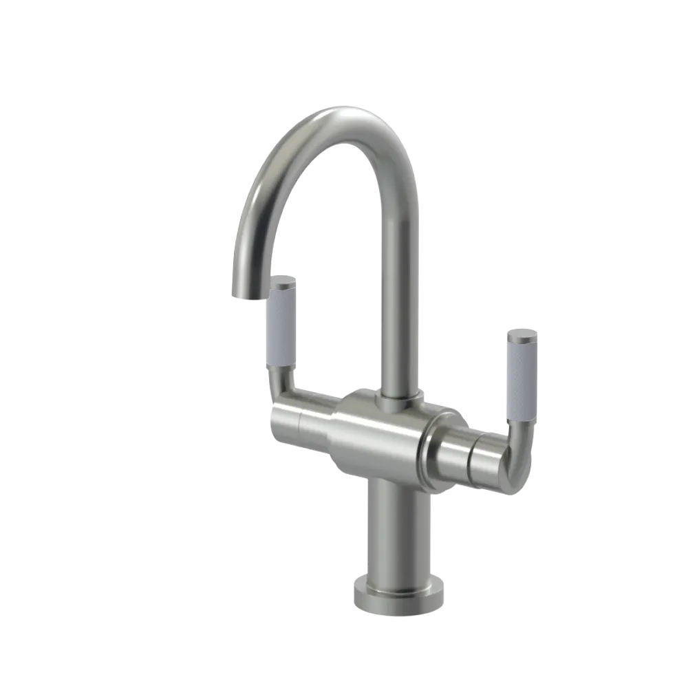 Rubinet Single Hole Dual Handle Lav. Set. (less drain) Satin Nickel