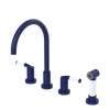 Rubinet Widespread Kitchen Set with Hand Spray Midnight Blue