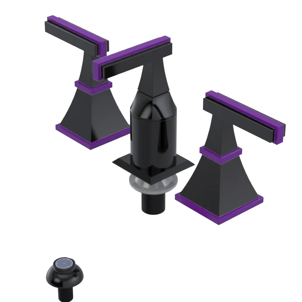Rubinet Bidet Fitting with Spray, Diverter, and Vacum Breaker (Less Drain) Black