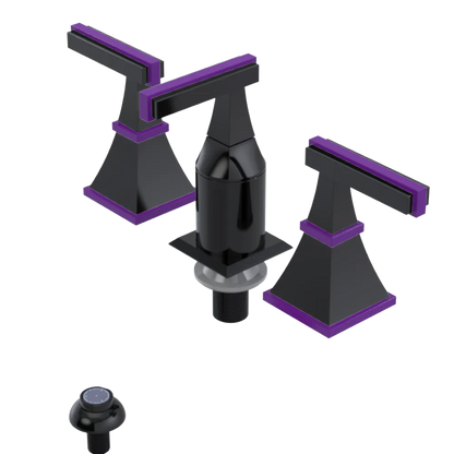 Rubinet Bidet Fitting with Spray, Diverter, and Vacum Breaker (Less Drain) Black