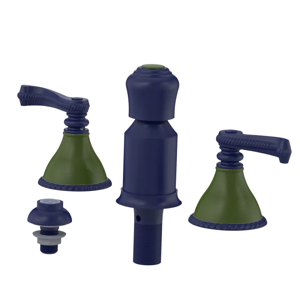 Rubinet Bidet Fitting with Spray, Diverter, and Vacum Breaker (Less Drain) Midnight Blue