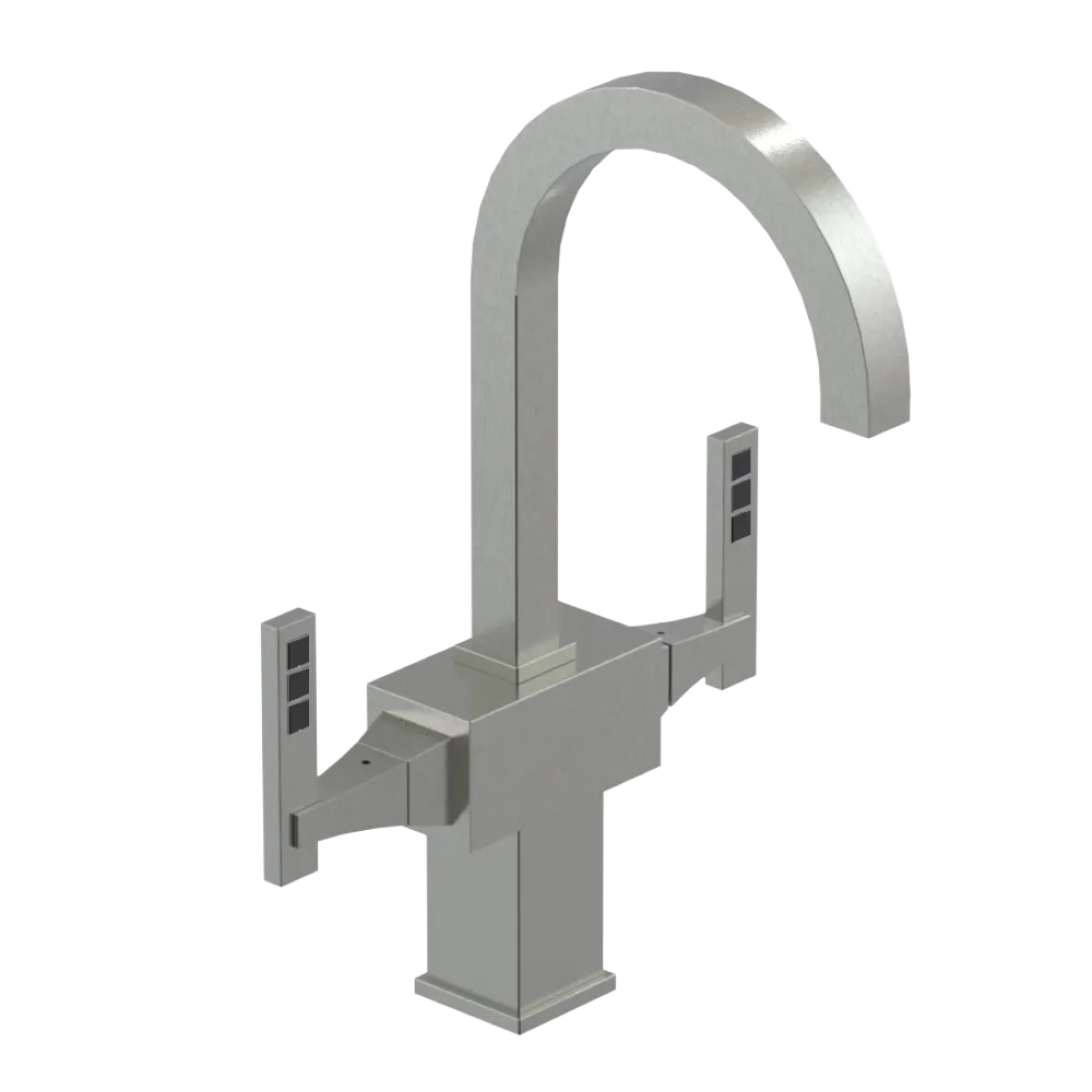 Rubinet Single Hole Dual Handle Lav. Set. (less drain) Satin Nickel