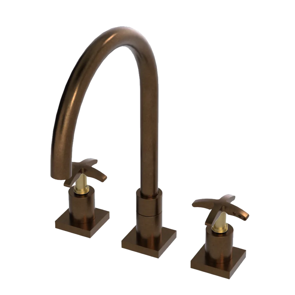 Rubinet Widespread Kitchen Set Tuscan Brass