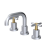 Rubinet Widespread Lav. Set. (less drain) Satin Chrome
