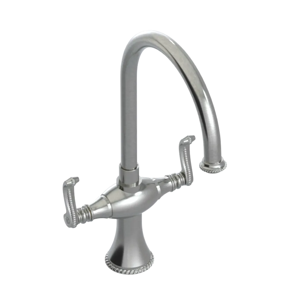 Rubinet Two Handle Single Hole Kitchen Set Satin Nickel