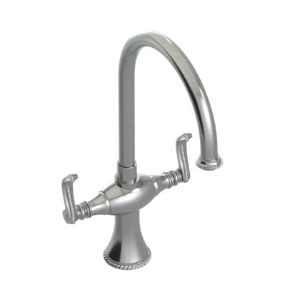 Rubinet Two Handle Single Hole Kitchen Set Satin Nickel