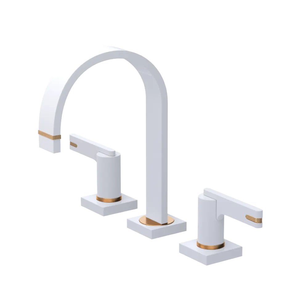 Rubinet Widespread Lav. Set. (less drain) White