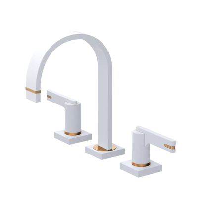 Rubinet Widespread Lav. Set. (less drain) White