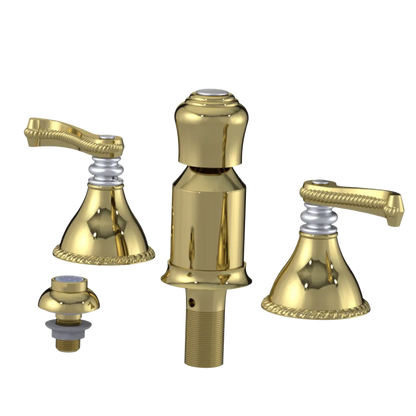 Rubinet Bidet Fitting with Spray, Diverter, and Vacum Breaker (Less Drain) Bright Brass