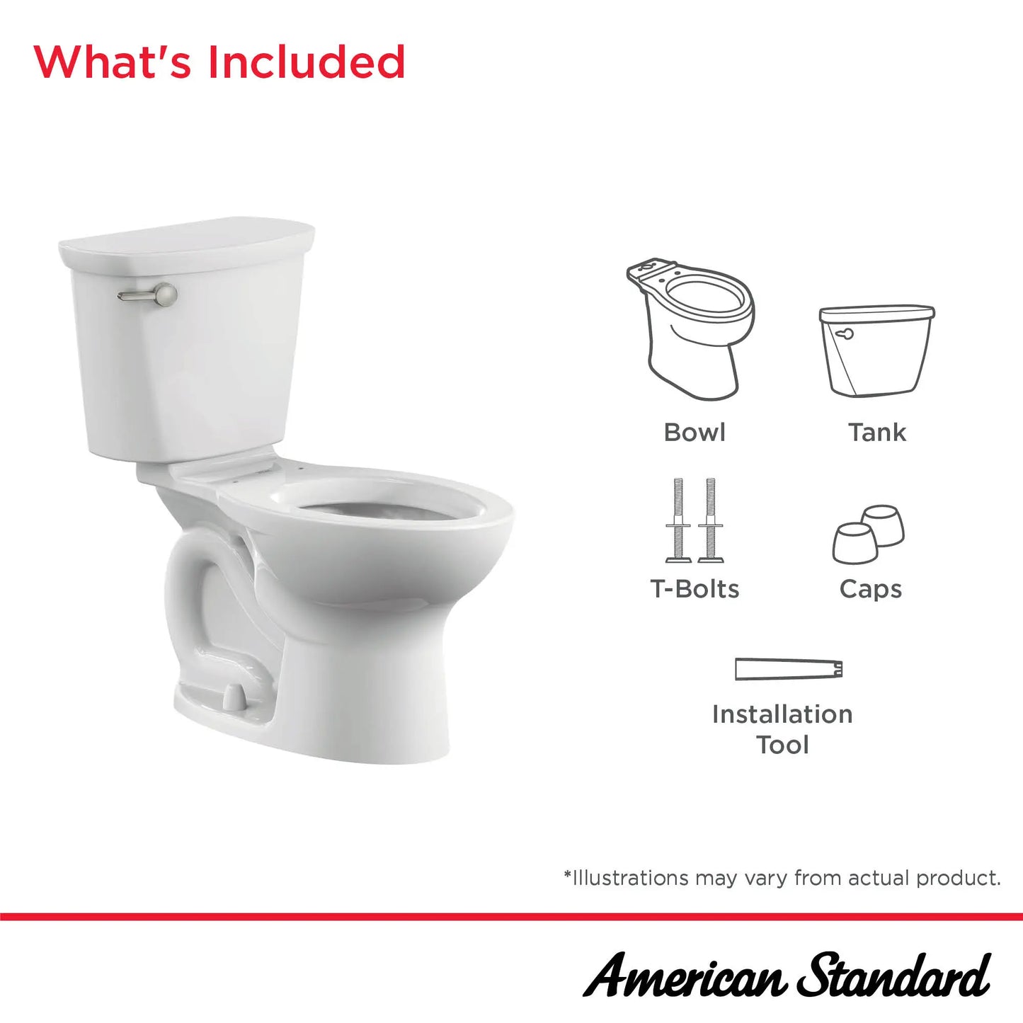 American Standard Cadet® PRO Two-Piece 1.28 gpf/4.8 Lpf Chair Height Elongated Toilet Less Seat