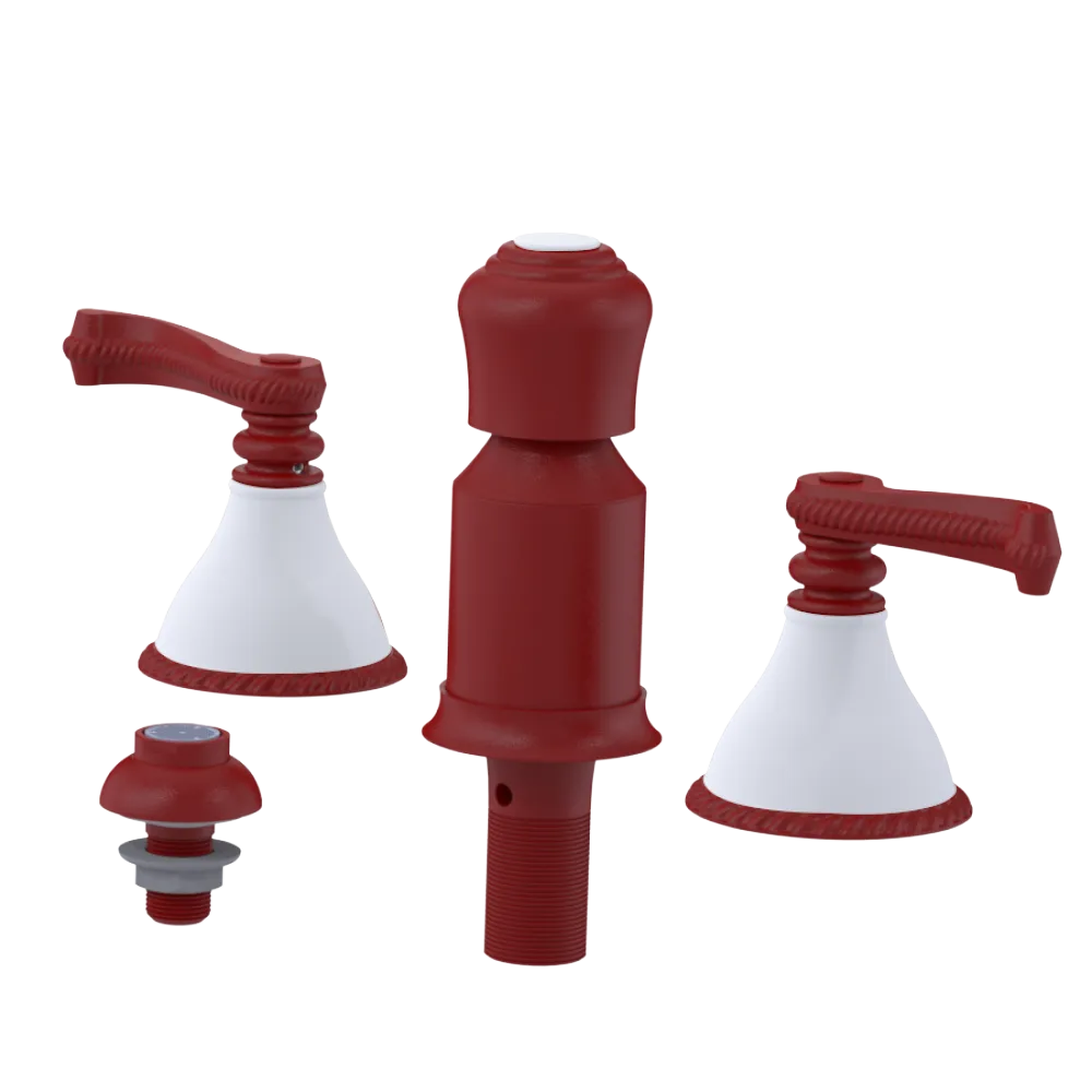 Rubinet Bidet Fitting with Spray, Diverter, and Vacum Breaker (Less Drain) Maroon