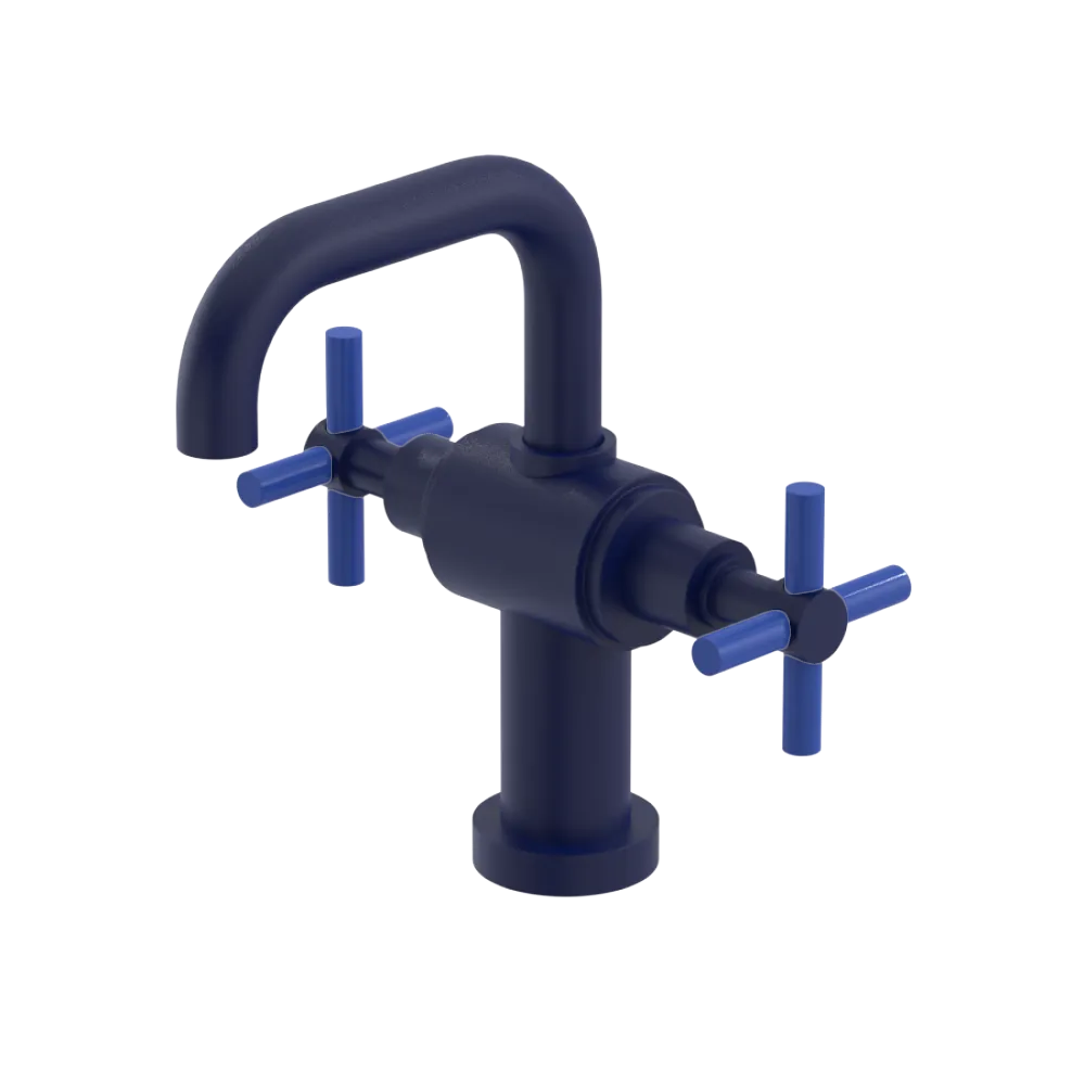 Rubinet Single Hole Dual Handle Lav. Set. (less drain) Midnight Blue
