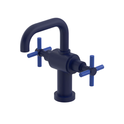 Rubinet Single Hole Dual Handle Lav. Set. (less drain) Midnight Blue