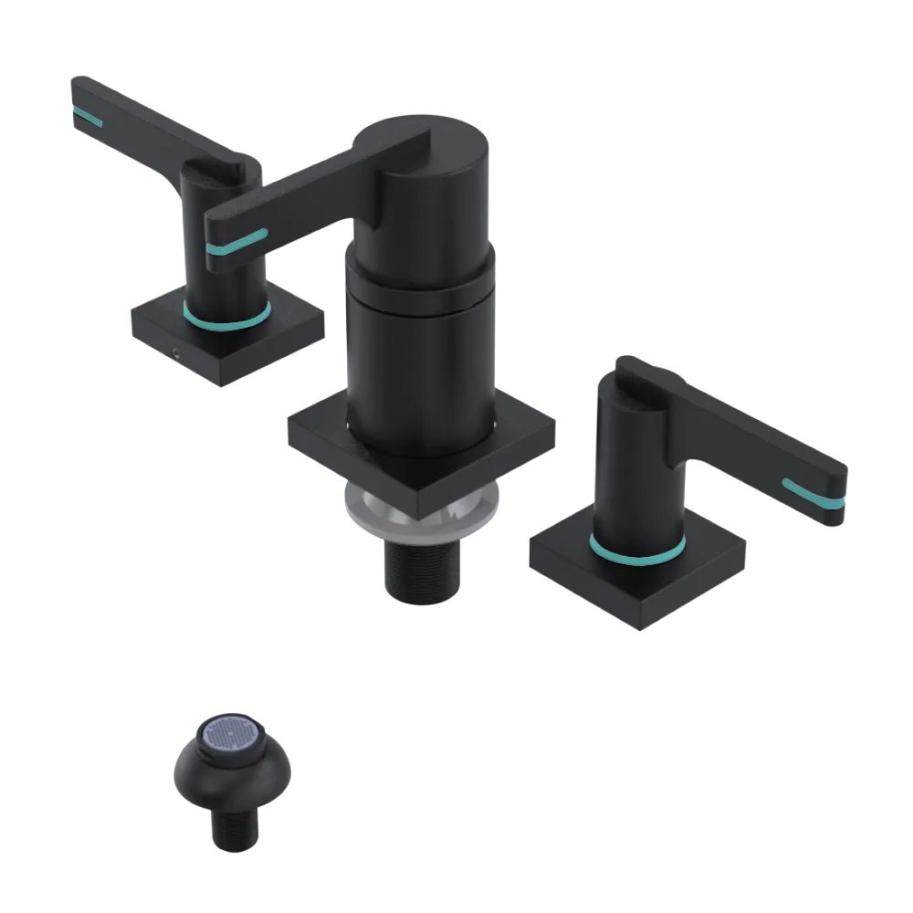 Rubinet Bidet Fitting with Spray, Diverter, and Vacum Breaker (Less Drain) Matt Black