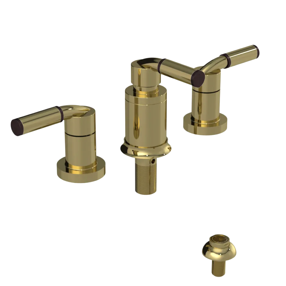 Rubinet Bidet Fitting with Spray, Diverter, and Vacuum Breaker (less drain) Bright Brass