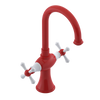 Rubinet Single Hole Dual Handle Lav. Set. (less drain) Red