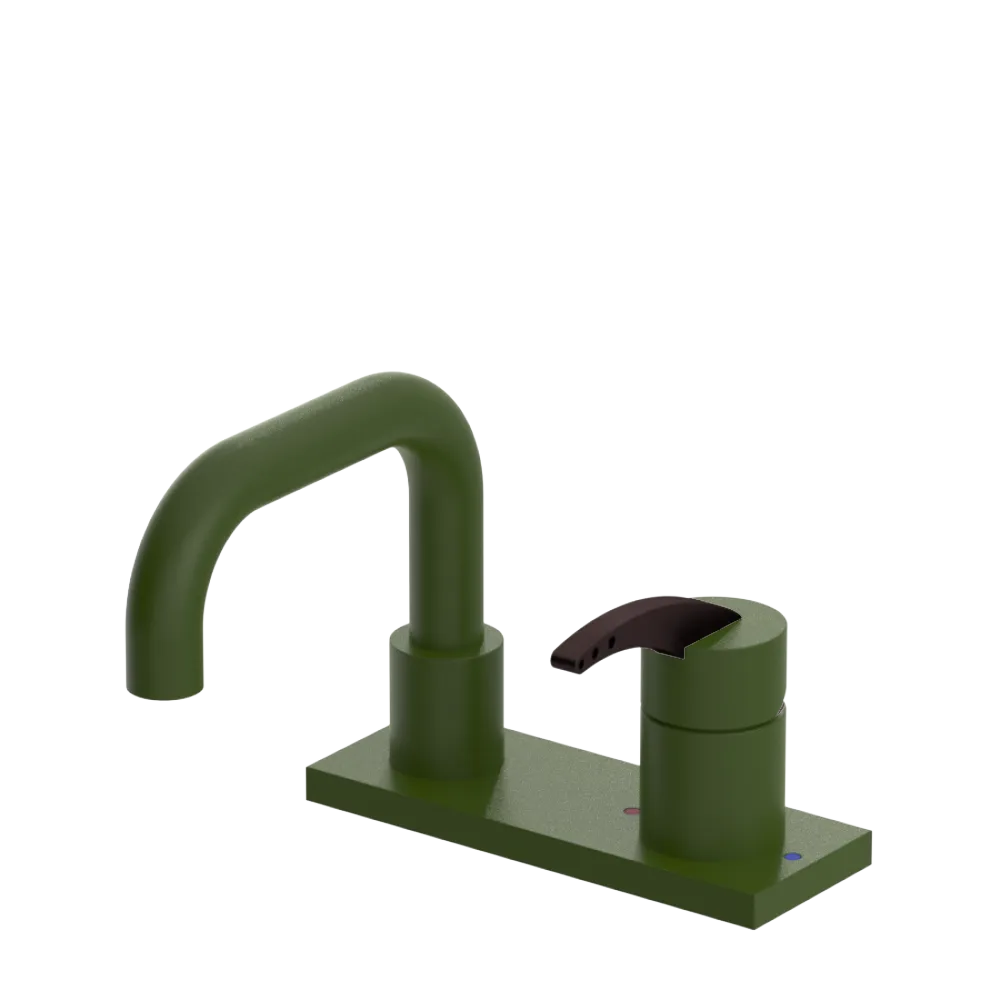 Rubinet 4" Centre Single Control Lav. Set. with Genesis spout (less drain) Green Envy