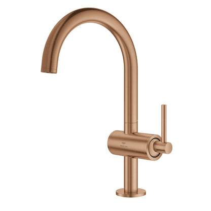 GROHE Atrio New Atrio Single Hole Single-Handle L-Size Bathroom Faucet, 1.2 GPM (4.5 L/min) – 24350 Brushed Warm Sunset