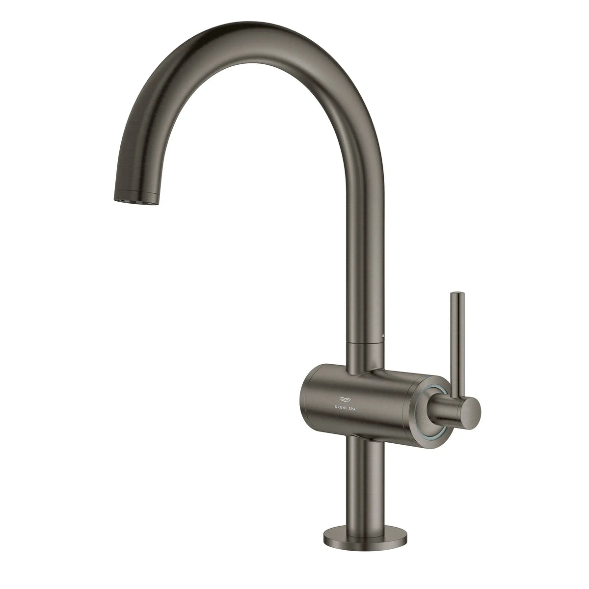GROHE Atrio New Atrio Single Hole Single-Handle L-Size Bathroom Faucet, 1.2 GPM (4.5 L/min) – 24350 Brushed Hard Graphite