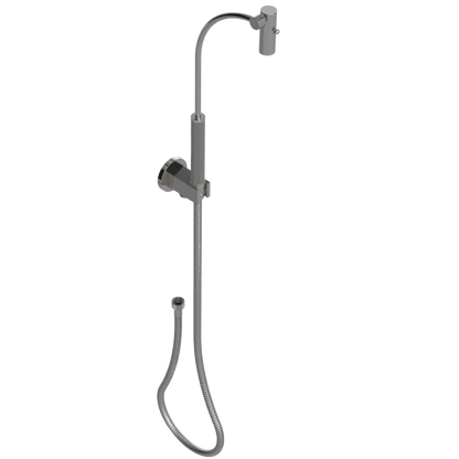 Rubinet Hand Held Shower Bidet with Extended Reach & Dual Function Spray Including Wall Bracket with Supply & Hose (Round) Polished Nickel