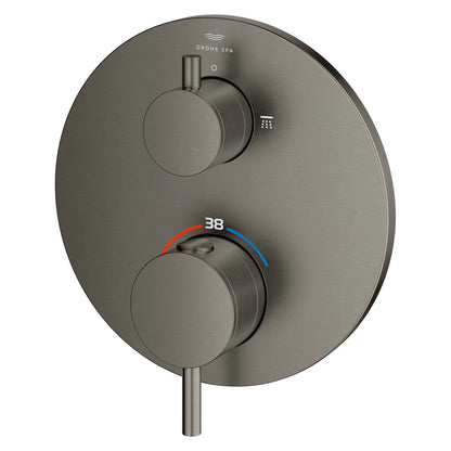GROHE Atrio New Atrio Single Function 2-Handle Thermostatic Valve Trim – 24360 Brushed Hard Graphite