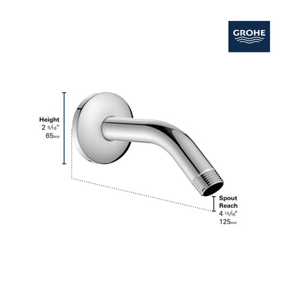 GROHE Relexa 5" Shower Arm – 27414 Brushed Hard Graphite