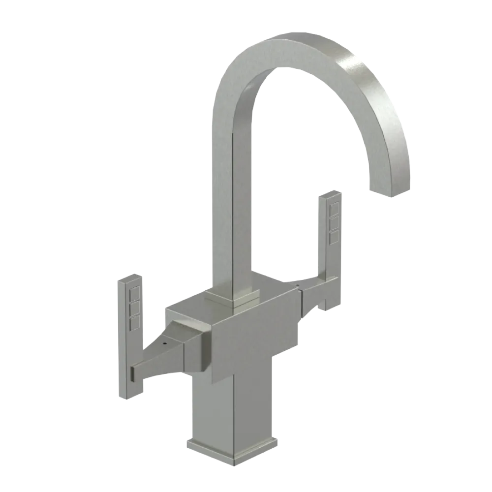 Rubinet Single Hole Dual Handle Lav. Set. (less drain) Satin Nickel