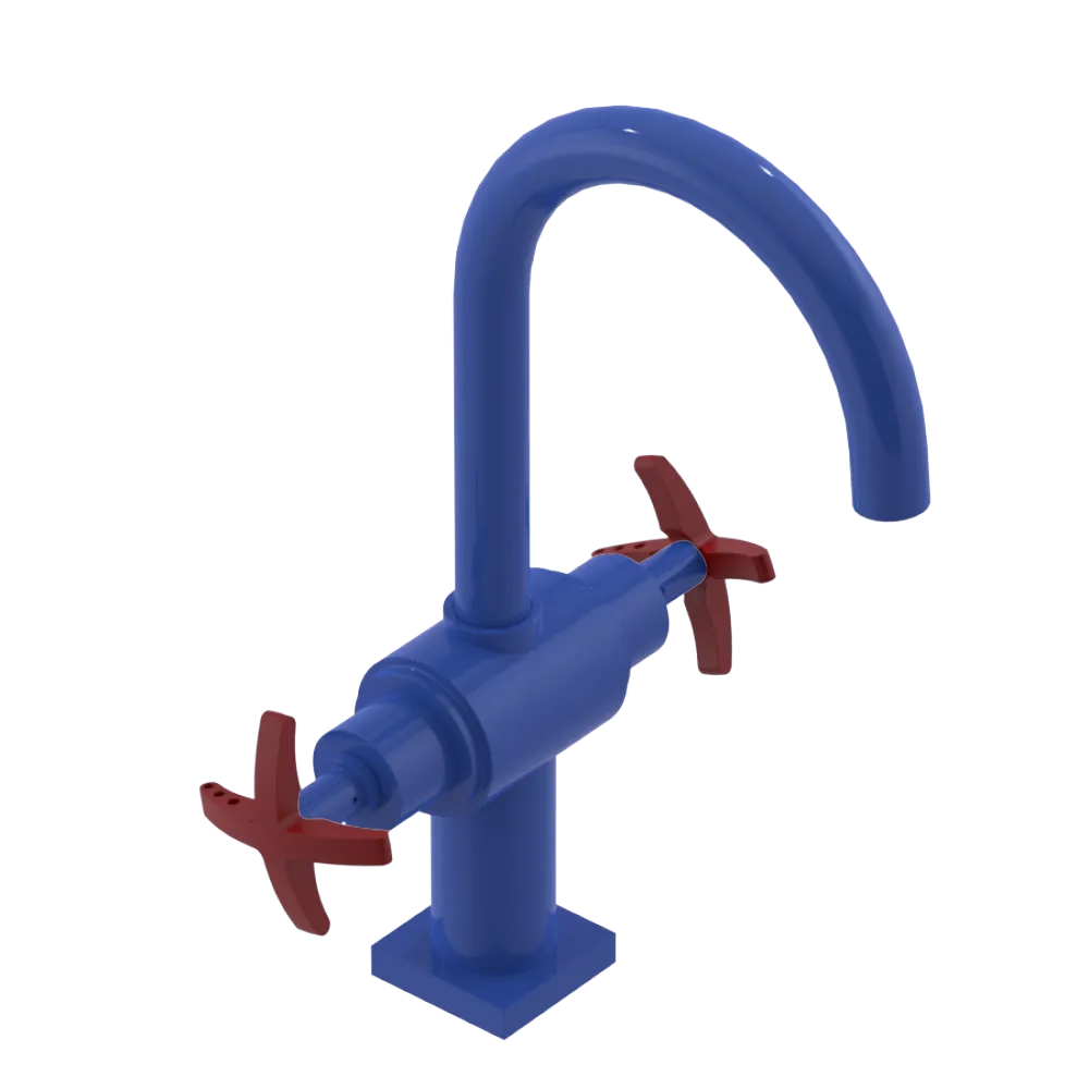 Rubinet Single Hole Dual Handle Lav. Set. (less drain) Blu Jean
