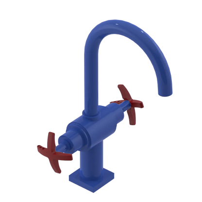 Rubinet Single Hole Dual Handle Lav. Set. (less drain) Blu Jean