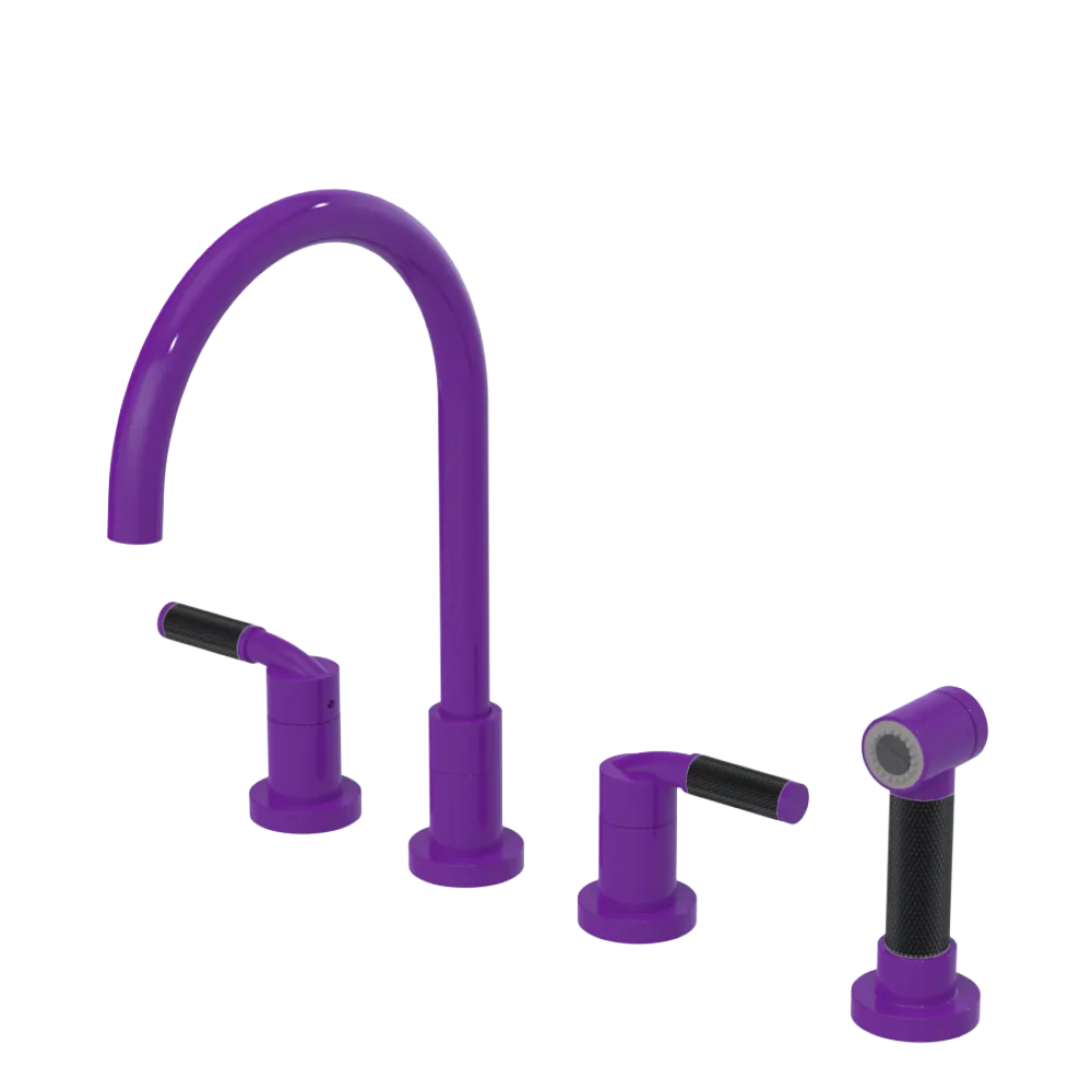 Rubinet Widespread Kitchen Set with Hand Spray Purple Haze