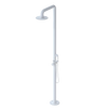 Rubinet Pressure Balance Outdoor Shower with Hand Held Shower & 10" Shower Head - 304 Stainless Steel Matt White