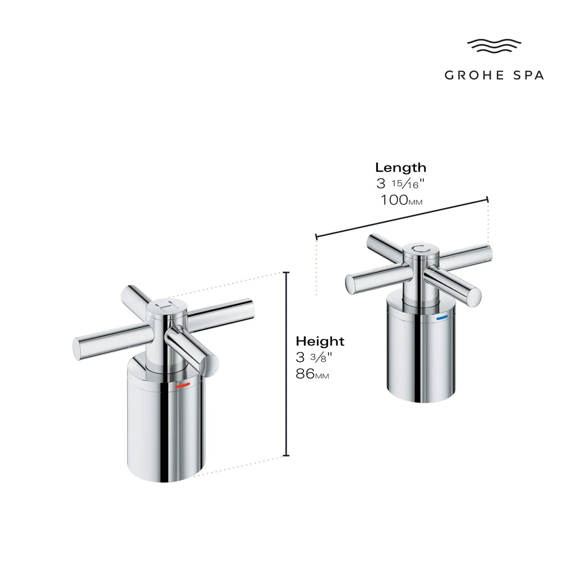 GROHE Atrio New Cross Handle – 14217 Hard Graphite